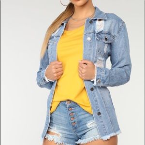 Fashion nova: Denim jacket, medium blue wash